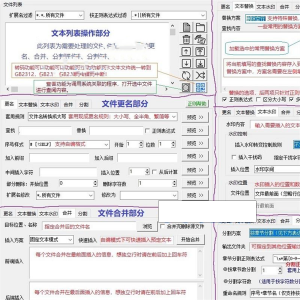 txt文本文件批量处理工具文档更名替换水印合并分割工具-淘淘虚拟仓