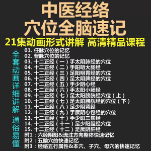 中医经络穴位全脑速记视频教学快速记忆动画形象加深记忆课程教程-淘淘虚拟仓