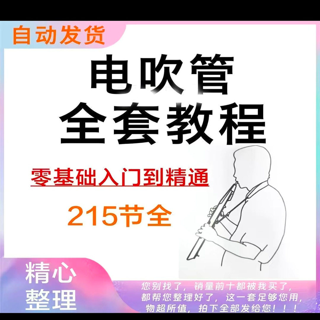 乐器电吹管教程课程实用学习视频初学者入门零基础网盘电子版教程-淘淘虚拟仓