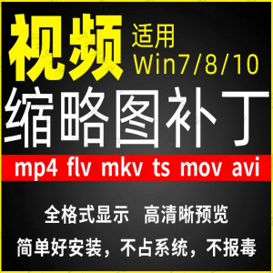 视频缩略图补丁mp4 flv ts mov mkv avi等预览软件工具显示插件-淘淘虚拟仓