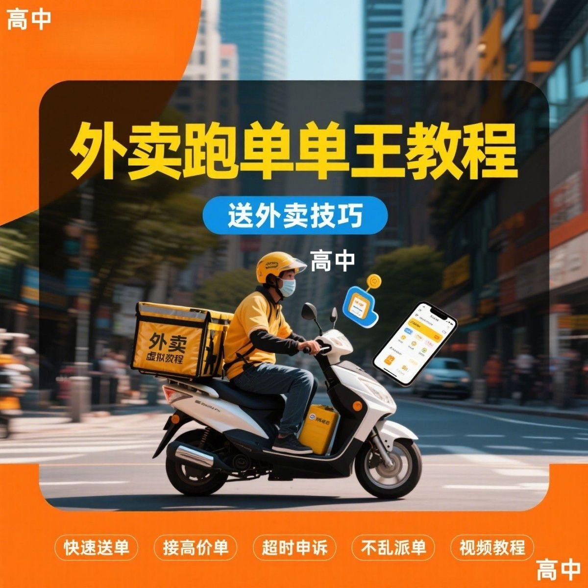 外卖员跑外卖教程抢单王教程送外卖技巧视频教程讲解高中课程-淘淘虚拟仓