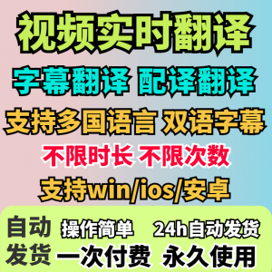 视频实时翻译软件自动添加字幕同声传译看剧网课翻译工具字幕生成-淘淘虚拟仓