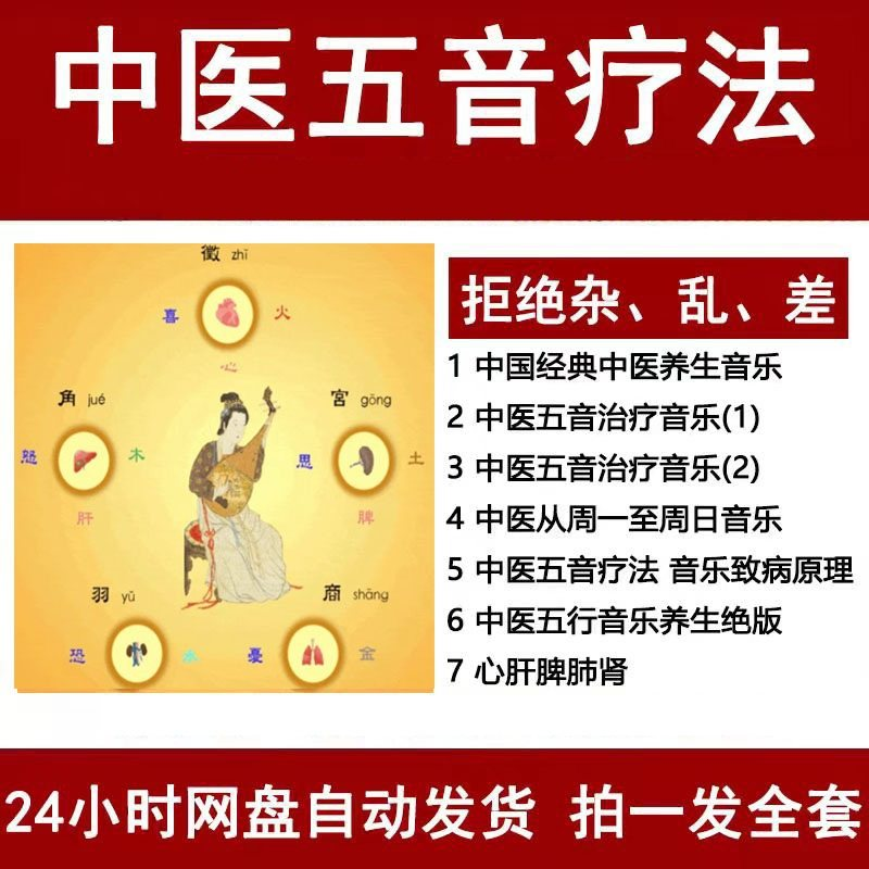 中医音乐疗法五行五音频视频养生馆全套宫商角徵疗愈解压音药mp3-淘淘虚拟仓
