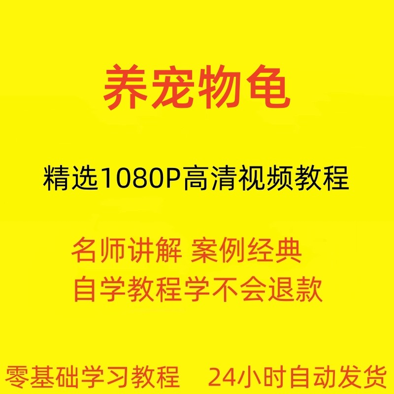 养宠物龟饲养视频教程全套从入门到精通技巧培训学习在线课程-淘淘虚拟仓