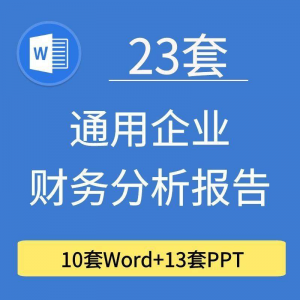 23套通用企业公司年度财务分析报告word电子文档模板PPT演示-淘淘虚拟仓