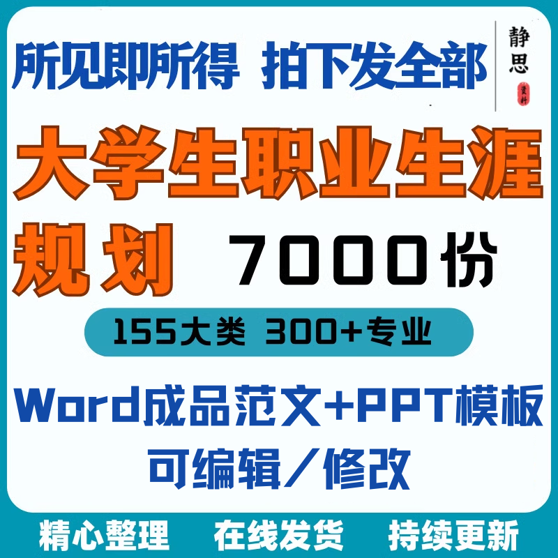 新款大学生职业生涯规划书成长就业赛道学业规划word成品范文ppt-淘淘虚拟仓