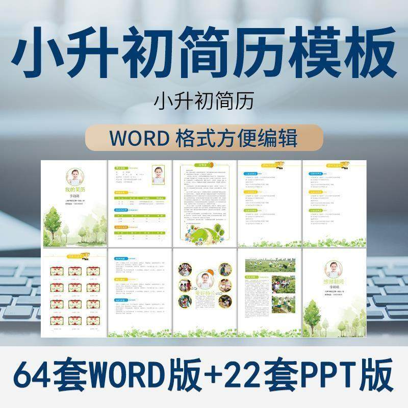 小升初简历模板WORD小学生个人择校入学升学自荐信自我介绍ppt-淘淘虚拟仓