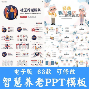 智慧养老ppt模板社区养老院服务宣传开题答辩商业计划书方案素材-淘淘虚拟仓