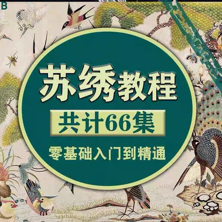 苏绣教程视频零基础苏绣教程苏绣入门到精通教学视频苏绣全套课程-淘淘虚拟仓