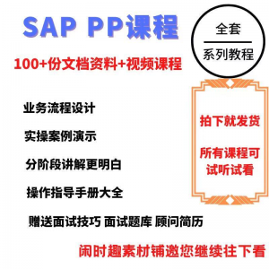 SAP教程视频教程PP生产计划模块视频教程-淘淘虚拟仓