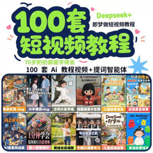 DeepSeek短视频制作教程提示词即梦AI可灵动画剪映豆包动画教程3d-淘淘虚拟仓