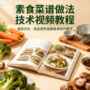 素食菜谱制作技术视频教程家庭营养健康美食教学设计素材-淘淘虚拟仓