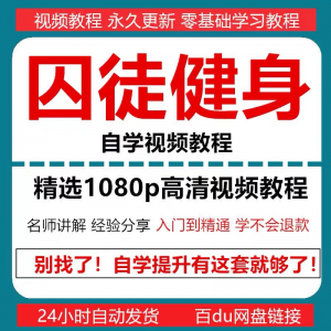 囚徒健身视频教程自重整套教案整专项训练教程+PDF电子版囚徒健身-淘淘虚拟仓