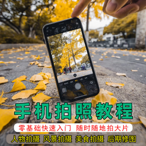 手机摄影教程拍摄拍照课程从入门到精通技巧人像修图剪辑亲子风景-淘淘虚拟仓