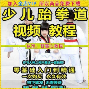 跆拳道自学教学视频跆拳道训练视频跆拳道运动教程少儿培训素材-淘淘虚拟仓
