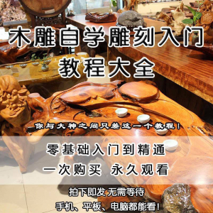 木雕自学雕刻入门教程木匠制作diy手工技术玉石学习视频教学课程-淘淘虚拟仓