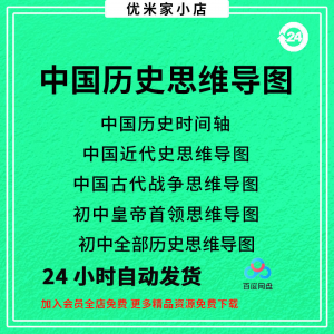 中国思维导图初中朝代近代史时间轴皇帝战争电子版资料图-淘淘虚拟仓