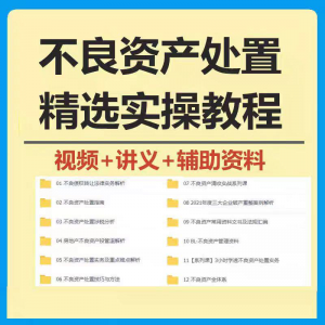 不良资产处置实操教程 不良资产视频 不良资产尽职调查资料-淘淘虚拟仓