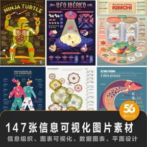 147张信息可视化数据图表平面创意设计样式信息组织效果图片素材-淘淘虚拟仓