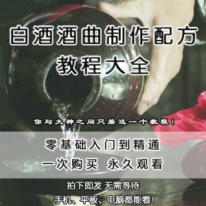 白酒酒曲制作配方教程酿酒技术秘方勾兑视频教学课程零基础学习-淘淘虚拟仓