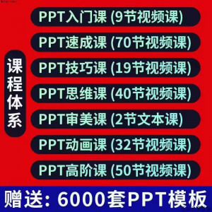 PPT视频教程幻灯制作动画演示文稿Office办公软件入门到高阶课程-淘淘虚拟仓