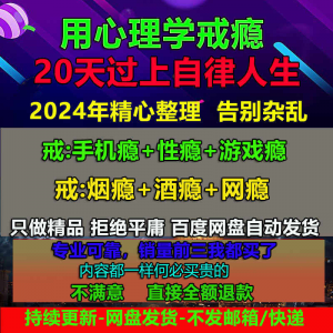 用学戒瘾教程戒烟酒瘾网瘾性瘾赌瘾小说游戏瘾音视频全套课程-淘淘虚拟仓