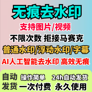 视频去水印软件无痕消除文字AI去除图片字幕水印处理手机电脑神器-淘淘虚拟仓