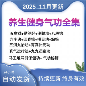 2025健身气功八段锦视频教程五禽戏六字诀易筋经养生功法教学站桩-淘淘虚拟仓