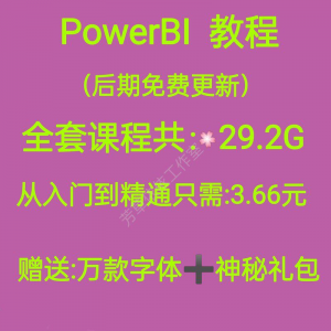 Power bi教程商业数据分析可视化图表建模视频零基础powerbi课程-淘淘虚拟仓