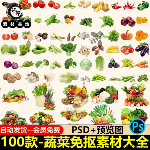 7233高清蔬菜免抠电商超市果蔬海报设计元素PS素材PNG免扣模板-淘淘虚拟仓