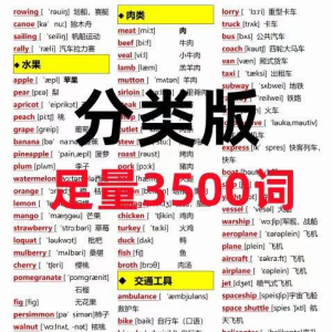 7天背完3500词初中单词中英文分类可以快速记忆英语学霸词根词缀-淘淘虚拟仓