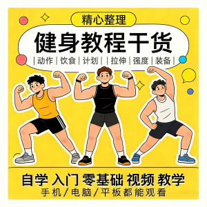 健身运动课程自学运动私教增肌减脂徒手器械锻炼训练视频教程素材-淘淘虚拟仓