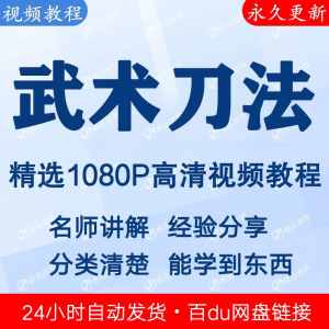 武术刀法基本功视频教程新手自学零基础入门精通教学全套课程全集-淘淘虚拟仓