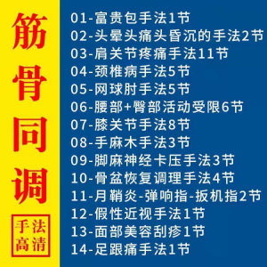 筋骨同调祛痛术活动受限手法富贵颈椎颈肩肘腰膝关节疼痛手法素材-淘淘虚拟仓
